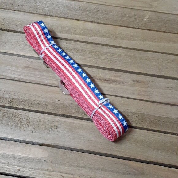 Dog Leash Patriotic Red White Blue Stars Stripes 4th of July .75" Wide - Picture 3 of 7